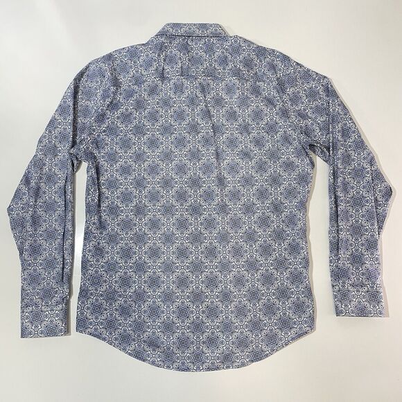 GEORG ROTH Los Angeles Designer Men’s Paisley Dress Shirt Blue White Floral XL - Picture 9 of 9